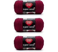 Red Heart Super Saver - Confezione da 3 - Borgogna - 198 g - Acrilico - 4 Medium (pettinato) - 300 metri - Lavoro a maglia, uncinetto, artigianato e amigurumi