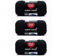 Red Heart Super Saver - Confezione da 3 - nero - 198 g - Acrilico - 4 Medium (pettinato) - 300 metri - Lavoro a maglia, uncinetto, artigianato e amigurumi