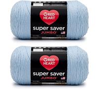 Red Heart Super Saver Jumbo - Gomitolo di filo, confezione da 2, colore: azzurro