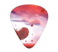 Red Heart Tree - Set di 12 plettri per chitarra, per chitarra acustica, plettri con scatola trasparente