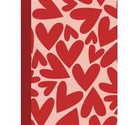 Red Hearts Notebook | A4 Lined Journal 120 pages: Large A4 Composition Book, 120 Pages Wide Ruled Paper, Cute Aesthetic Heart Pattern Cover for School, Students, College and Journaling