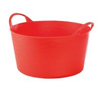 RED HOG Container Bucket Basket Flexible Flexi Multifunzionale, Stabile, Giardino, Garage, Alimentazione degli Animali, Stoccaggio, Portare, Annaffiare, Forza 120 kg, 35x23x30 cm 14L Rosso