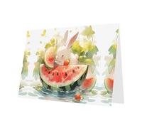 Red Holiday saluto check biglietto vuoto e perla bella nota vuota blocco VVXBHGR Bunny nel modello anguria