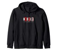 Red Hustle Harder Red Graphic Felpa con Cappuccio