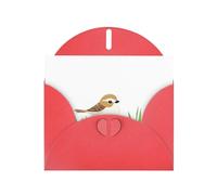 Red HYTTER - Biglietto di auguri per Natale, compleanni e anniversari con scritta "Little Sparrow in the Rise"