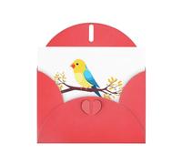 Red HYTTER - Biglietto di auguri per Natale, compleanni e anniversari, motivo: passero su un ramo