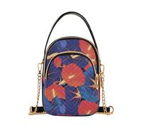 Red Indigo Morning Glory Abstract Flowers borse alla moda per le donne a tracolla con multi tasche borsa per le donne per i viaggi