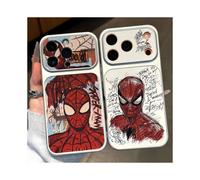 (red, IPhone14Pro) 2 Pack Spider-Man Fresh New Day Plated iPhone Case Shockproof Scratch-Resistant Ultra-Thin Fit for iPhone 15/14/13 Series