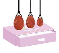 Red Jasper Drilled Yoni Egg Set 100% Natural Precious Gemstone Kegel Exerciser Yoni Wand Jade Eggs Red Stone Massage Balls,Forare Le Uova Con La Scatola