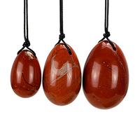 Red Jasper Stone Egg Yoni Egg Uova di Giada Donne Kegel Ginnico Massaggiatore di Giada Muscoli Stringere Palla Uova di Kegel di Cristallo, Abito a Tre Pezzi Collezioni di casa