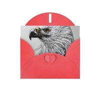 Red JKIEGOQ - Biglietto di auguri con stampa di un'aquila, 10,2 x 15,2 cm, per Natale, San Valentino, matrimonio, inviti per feste