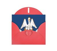 Red JKIEGOQ Louisiana State Flag Prints biglietto di auguri 10,2 x 15,2 cm per Natale, San Valentino, matrimonio, inviti per feste