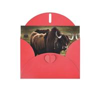 Red JKIEGOQ Mighty Highland Yak Prints, biglietto di auguri 10,2 x 15,2 cm, per Natale, San Valentino, matrimonio, inviti per feste