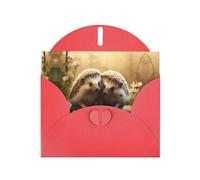 Red JKIEGOQ Nature - Biglietto di auguri per gli amanti dei ricci, 10,2 x 15,2 cm, per Natale, San Valentino, matrimonio, inviti per feste
