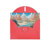 Red JKIEGOQ Oasis in the Desert Prints, biglietto di auguri per Natale, San Valentino, matrimonio, festa, 10,2 x 15,2 cm
