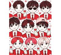 Red K-Pop Inspired Graph Paper Notebook: A4 Grid Paper Notebook with 120 Pages for Math, Notes, Graphing, Doodling, and School
