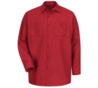 Red Kap Camicia da Lavoro Industriale da Uomo, vestibilità Regolare, a Maniche Lunghe, con Bottoni, Rosso, 4XL