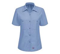 Red Kap Camicia da Lavoro Mimix a Maniche Corte da Donna, Azzurro, XL