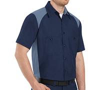 Red Kap Motorsports Shirt, Short Sleeve Camicia, Blu Navy/Post Blue, XXL Uomo