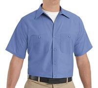 Red Kap Industrial Work Shirt, Regular Fit, Short Sleeve Camicia Button Down da Lavoro, Blu Vinaccia, 5XL Uomo
