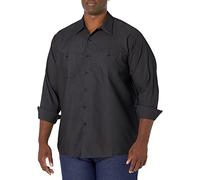 Red Kap Men's Industrial Work Shirt, Regular Fit, Long Sleeve, Black, 2X-Large/Tall