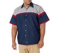 Red Kap Men's Performance Tech Shirt, Navy/Red/Light Grey, Medium