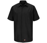 Red Kap Men's Standard Ripstop Crew Shirt Short Sleeve Black Small