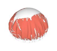 Red Kiss Cuffia da bagno stampata, protezione per capelli a doppio strato, copertura elastica per capelli per lavare il viso, 27 cm