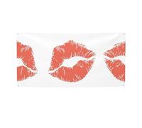 Red Kiss - Sfondo festivo stampato con occhielli angolari, vivace cartello da appendere per feste notturne