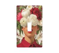 Red Labbra Donna Peonie Gigli Fiori Interruttore Della Luce Copertura Decorativa Singola Toggle 1 Gang Piastra Da Parete per Cucina Agriturismo Camera Da Letto Bagno Art Decor