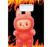 Red Labubu & Fire Themed Composition Notebook - College Ruled, 60 Lined Pages + 20 Graph Paper, Cute Cartoon Stationery: Perfect for School, Journaling, and Creative Writing - All Ages