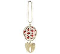 Red Ladybug Car Hanging Ornament Rear View Mirror Pendant Lucky Presents Hanging Ornament Funny Car Pendant for Office Auto Home Decoration Gold-style