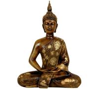 Red Lantern 11"""" Thai Sitting Buddha Statue Brown