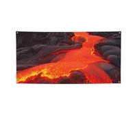 Red Lava Banner Segno per Esterno Interno Compleanno Sfondo Poster Decorazioni per Feste Forniture Foto Sfondo con Occhielli Bandiera da Parete Personalizzata