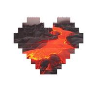 Red Lava Building Brick Block Puzzle a forma di cuore, immagine personalizzata puzzle foto puzzle per adulti 3D micro blocchi di costruzione per la decorazione della casa set di mattoni
