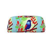 Red Leaf Bird - Custodia in pelle leggera e portatile con cerniera, 20,5 x 5,5 x 8 cm, per ufficio, viaggi, trucchi, Oro, Taglia unica, Portamonete