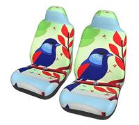 Red Leaf Bird Dua Sarung JOK Mobil,& Sarung JOK Mobil Depan, Cocok Per Sebagian Besar Mobil, SUV, Truk, Van, Dll.