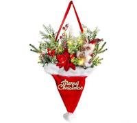 Red LED Santa Hat Hanging ornamento per porta d'ingresso | LED integrati a risparmio energetico, festosi per il bagliore rosso, perfetti per le porte, creano un'atmosfera calda per le