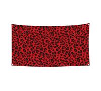 Red Leopard Pattern Print Festive Party Banner decorativo Compleanno Anniversario Matrimonio Appeso Interno Esterno
