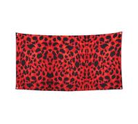 Red Leopard Pattern Printing Holloween Festive Banner Decorations, cartello per celebrazioni, facile da appendere con corde, 1 confezione