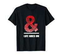 Red & Life Goes On Red Graphic Maglietta