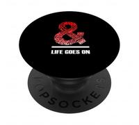 Red & Life Goes On Red Graphic PopSockets PopGrip Adesivo