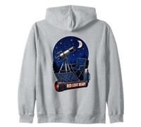 Red Light Ready Notte di Astronomia Telescopio Attrezzatura Felpa con Cappuccio