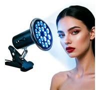 Red Light Therapy Lamp with Eye Protection Glasses - 360° Clip-On LED Beauty Light, 100-265V Wide Voltage for Skin Care & Personal Relaxation