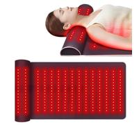 Red Light Therapy Mat With Neck Support, Dual-Wavelength 660Nm&850Nm Infrared Light Therapy Blanket, Relief Body Neck Back Waist Shoulder Pain,9 Levels of Timer (10-90 Minutes)