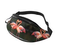Red Lips Collection Marsupio per uomo e donna, alla moda, regolabile, per viaggi, sport, passeggiate, Rosa fenicotteri bacio nel lago, Taglia unica