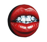 Red Lips con Diamante Copertura della Ruota di Scorta Impermeabile Antipolvere Auto Protezioni Ruota di Scorta Portatile Copertura Universale Misura per
