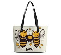 Red Lips Kiss - Borsa a tracolla da donna, in pelle, con manico superiore, casual, da lavoro, da viaggio, Miele di Ape, 29*34*14cm, Miele di Ape