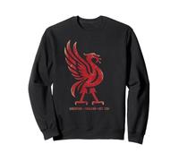 Red Liverpool Inghilterra EST. 1207 Liverbird colossale Invecchiato Felpa