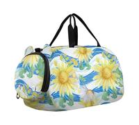 Red Lobsters Blue Starfish Duffle Bags per viaggio Tote Weekend Duffel Pernottamento Carry on Duffel Bag Boy Kids Bagagli Sport Bag, Crisantemi margherite gialle, classico